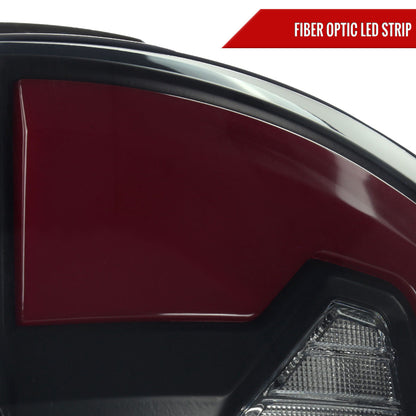 2002-2006 Dodge RAM 1500/2500/3500 Red LED Bar Tail Lights (Matte Black Housing/Smoked Lens)