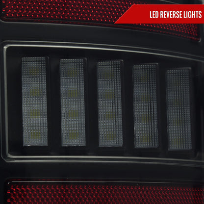 2007-2009 Dodge RAM 1500/2500/3500 Red LED Bar Tail Lights (Matte Black Housing/Smoked Lens)