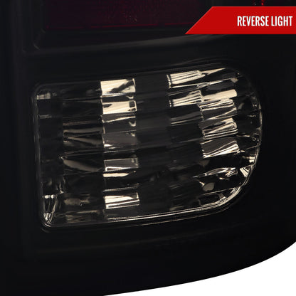2009-2018 Dodge RAM 1500 / 2019-2021 RAM Classic / 2010-2018 RAM 2500 3500 White Bar LED Tail Lights (Glossy Black Housing/Smoked Lens)