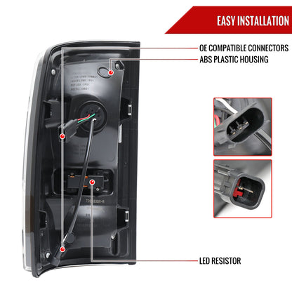 2009-2018 Dodge RAM 1500/2019-2022 RAM 1500 Classic/2010-2018 RAM 2500 3500 LED Bar Tail Lights (Matte Black Housing/Clear Lens)