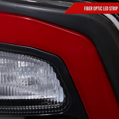 2009-2018 Dodge RAM 1500/2019-2022 RAM 1500 Classic/2010-2018 RAM 2500 3500 Red LED Bar Tail Lights (Matte Black Housing/Clear Lens)
