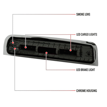 2009-2013 Dodge RAM SMD LED 3rd Brake Light (Chrome Housing/Smoked Lens)