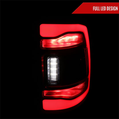 2009-2018 Dodge RAM 1500/2019-2022 RAM 1500 Classic/2010-2018 RAM 2500 3500 LED Bar Tail Lights (Matte Black Housing/Red Clear Lens)