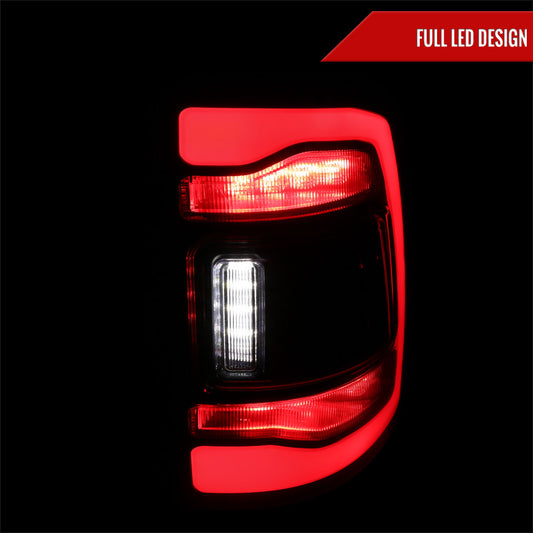 2009-2018 Dodge RAM 1500/2019-2022 RAM 1500 Classic/2010-2018 RAM 2500 3500 LED Bar Tail Lights (Matte Black Housing/Red Clear Lens)