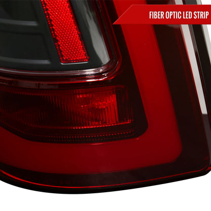 2009-2018 Dodge RAM 1500/2019-2022 RAM 1500 Classic/2010-2018 RAM 2500 3500 LED Bar Tail Lights (Matte Black Housing/Red Clear Lens)