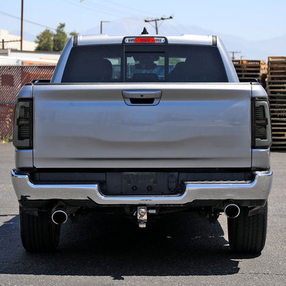 2019-2024 Dodge RAM 1500 Tail Light w/ Sequential Turn Signal LED Strip and LED Side Marker Brake Reverse (Glossy Black Housing / Smoked Lens)