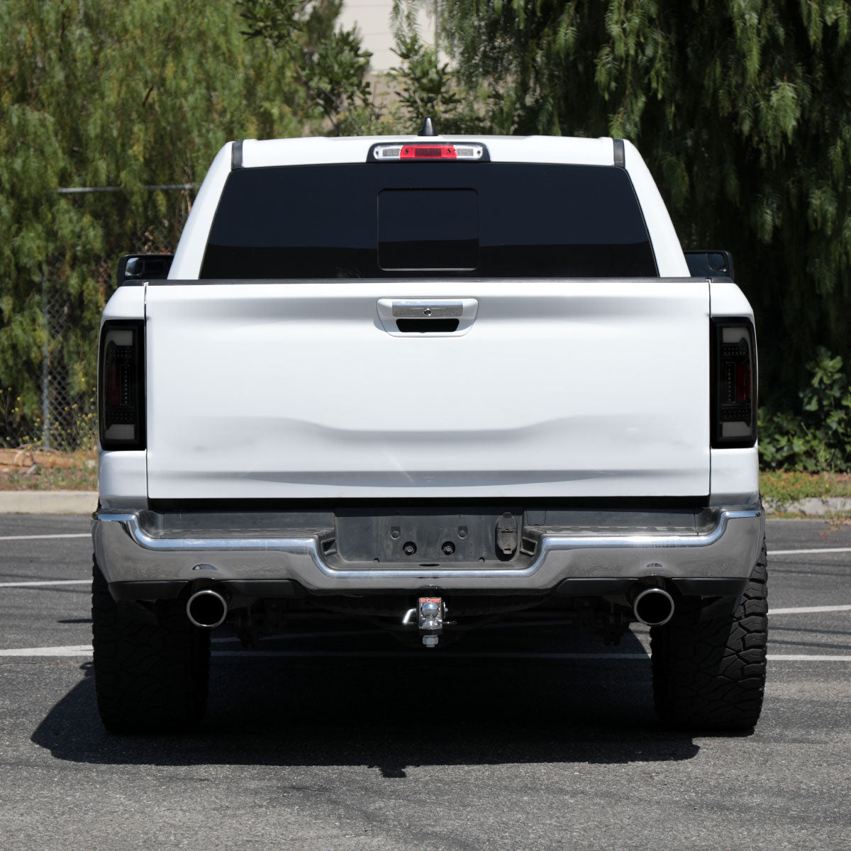 2019-2024 Dodge RAM 1500 White LED Bar Tail Lights (Glossy Black Housing/Smoked Lens)