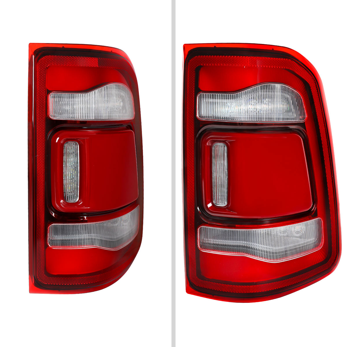 2019-2024 Ram 1500 LED Tail Lights - Chrome/Red - view 8
