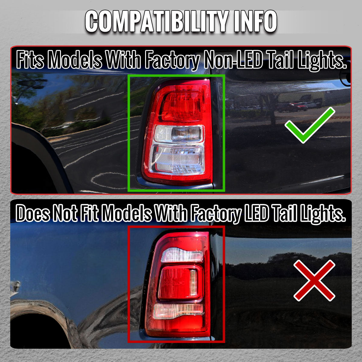 2019-2024 Ram 1500 LED Tail Lights - Chrome/Red - view 10