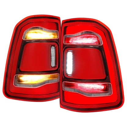 2019-2024 Ram 1500 LED Tail Lights - Chrome/Red