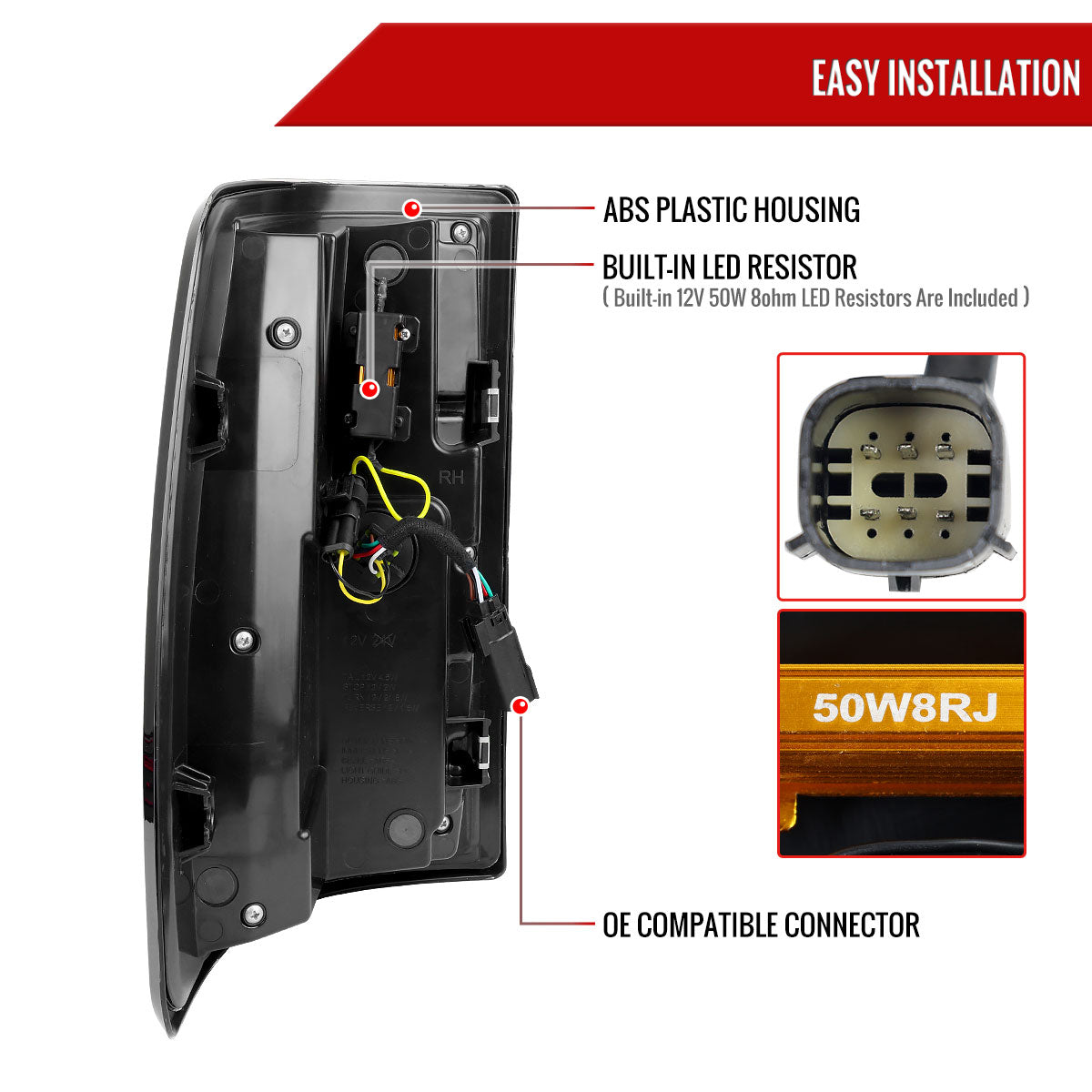 2019-2024 Dodge RAM 2500/3500 LED Sequential Signal Tail Lights (Jet Black Housing / Clear Lens)