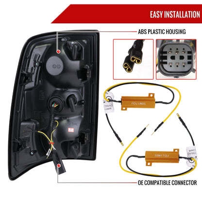 2019-2024 Dodge RAM 2500/3500 LED Sequential Signal Tail Lights (Jet Black Housing/Clear Lens)