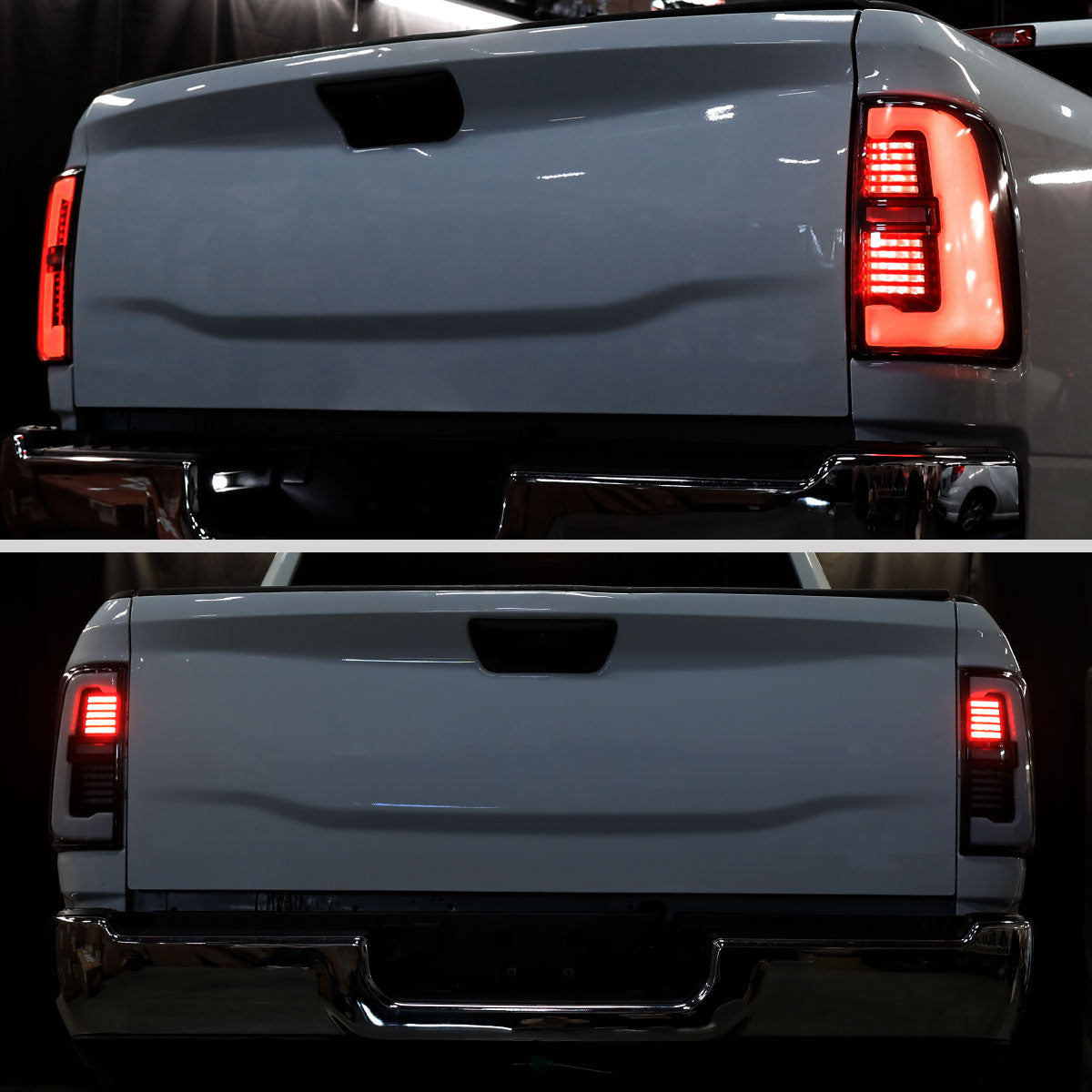 2019-2024 Dodge RAM 2500/3500 LED Sequential Signal Tail Lights (Matte Black Housing / Clear Lens)