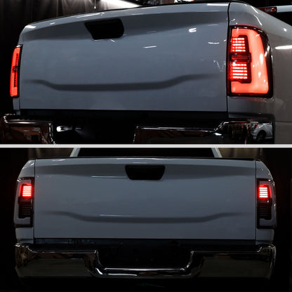 2019-2024 Dodge RAM 2500/3500 LED Sequential Signal Tail Lights (Matte Black Housing / Clear Lens)