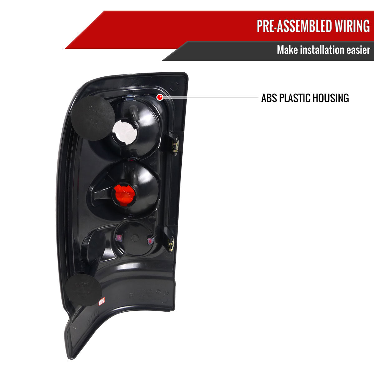 1994-2002 Dodge RAM Tail Lights (Chrome Housing/Clear Lens)