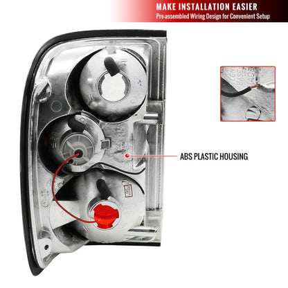 2001-2005 Ford Ranger Tail Lights (Chrome Housing/Smoked Lens)