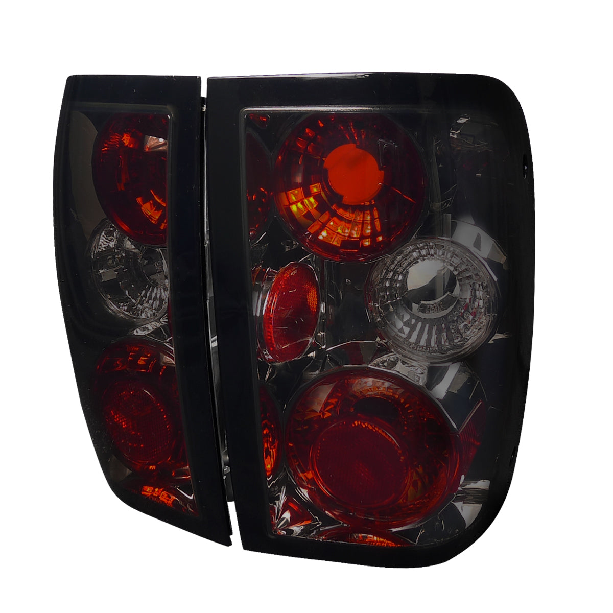 1993-1997 Ford Ranger Tail Lights (Chrome Housing/Smoked Lens)