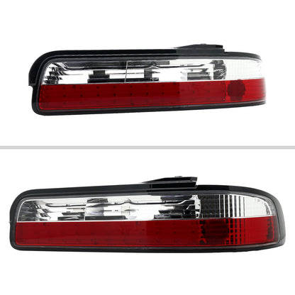 1989-1994 Nissan 240SX S13 Coupe LED Tail Lights (Chrome Housing/Clear Lens)
