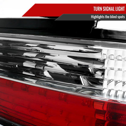 1989-1994 Nissan 240SX S13 Coupe LED Tail Lights (Chrome Housing/Clear Lens)