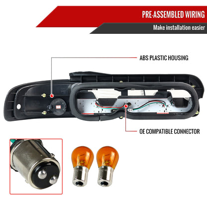 1989-1994 Nissan 240SX S13 Coupe LED Tail Lights (Chrome Housing/Clear Lens)