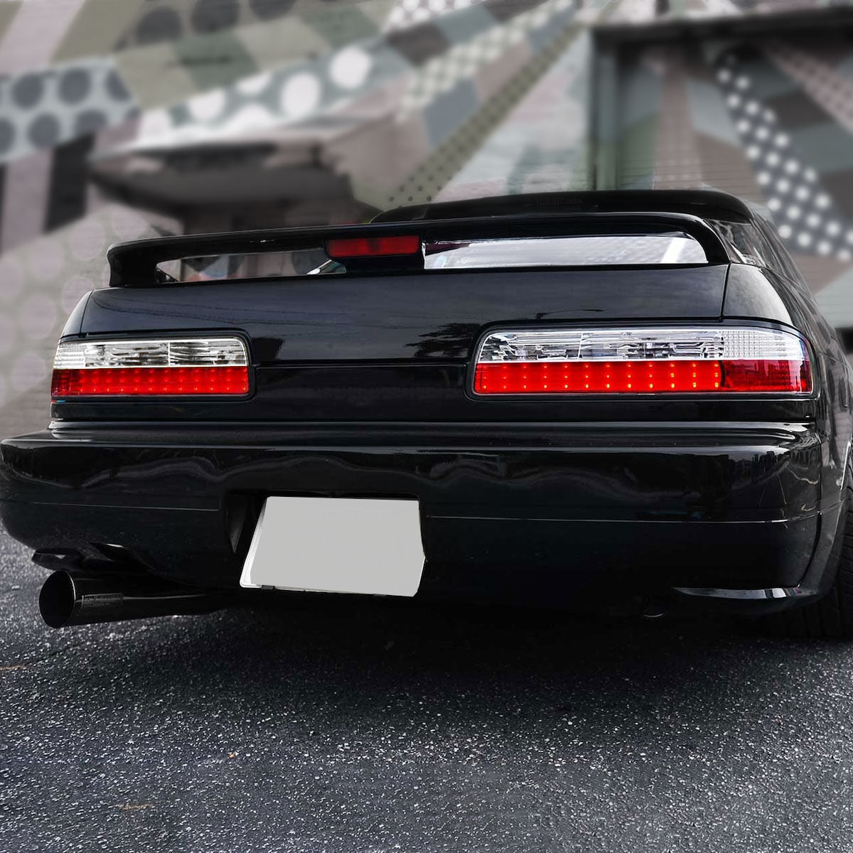 1989-1994 Nissan 240SX S13 Coupe LED Tail Lights (Chrome Housing/Clear Lens)