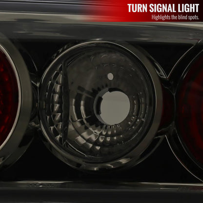 1989-1994 Nissan 240SX S13 Hatchback Tail Lights (Chrome Housing/Smoked Lens)