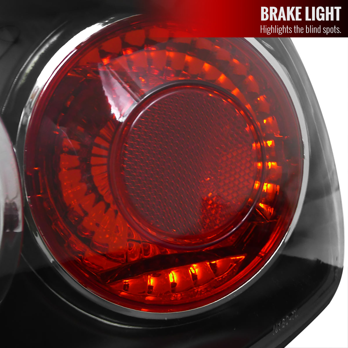 1989-1994 Nissan 240SX S13 Hatchback Tail Lights & Center Trunk Light (Matte Black Housing/Clear Lens)