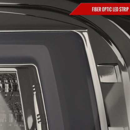 2007-2013 GMC Sierra 1500 / 2007-2014 Sierra 2500HD 3500HD C-Bar LED Tail Lights (Chrome Housing/Smoked Lens)