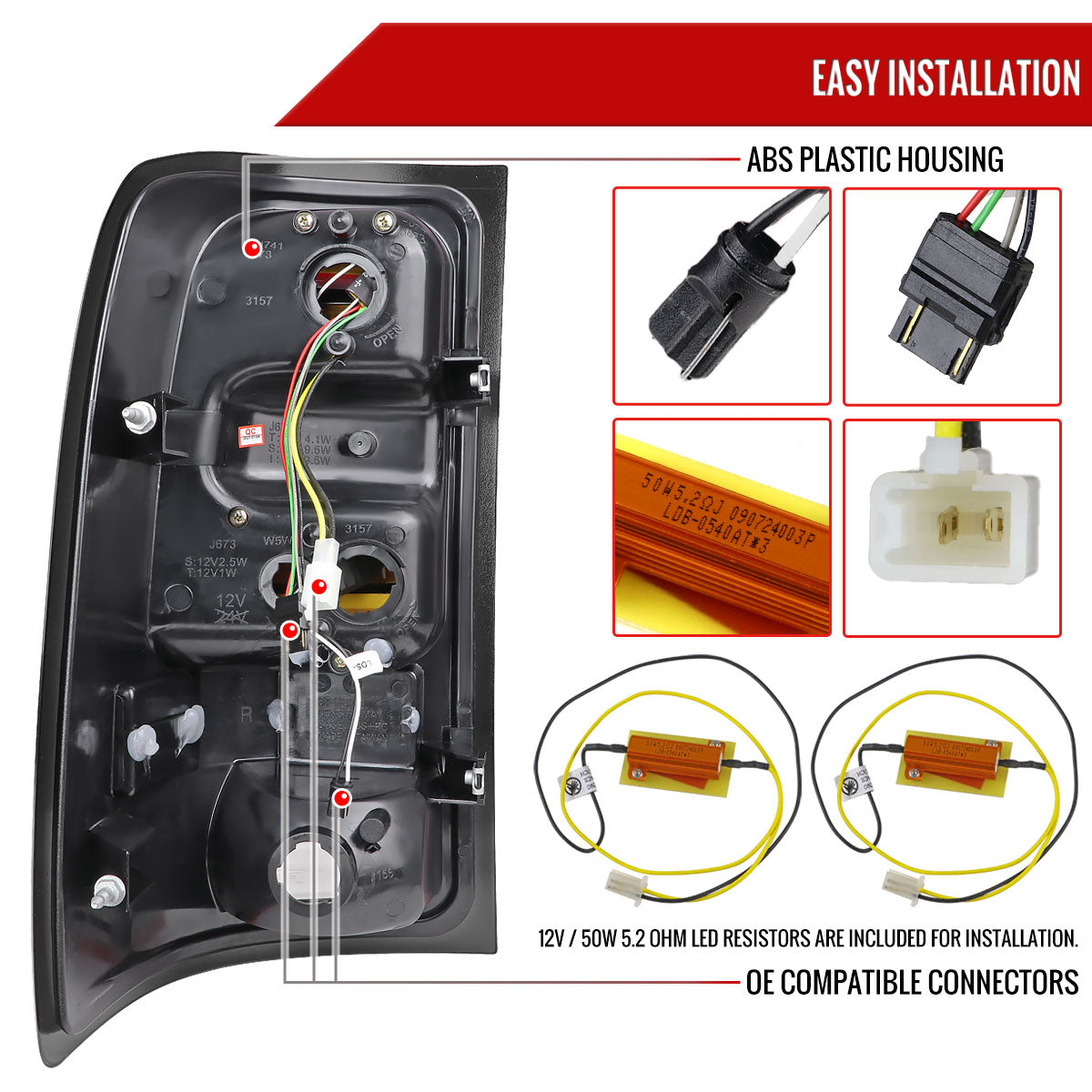 2007-2013 GMC Sierra 1500 / 2007-2014 Sierra 2500HD 3500HD C-Bar LED Tail Lights (Chrome Housing/Smoked Lens)
