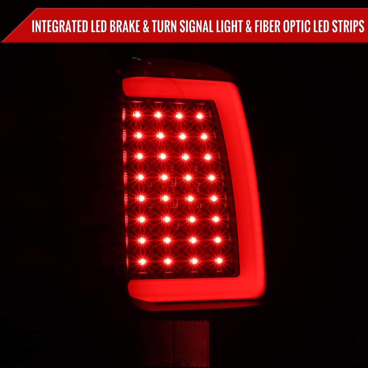 2007-2013 GMC Sierra 1500 / 2007-2014 Sierra 2500HD 3500HD C-Bar LED Tail Lights (Matte Black Housing/Clear Lens)