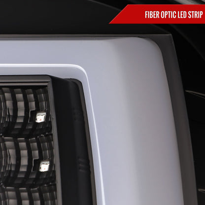 2007-2013 GMC Sierra 1500 / 2007-2014 Sierra 2500HD 3500HD C-Bar LED Tail Lights (Matte Black Housing/Clear Lens)