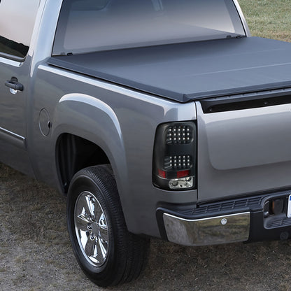 2007-2013 GMC Sierra 1500 / 2007-2014 Sierra 2500HD 3500HD LED Tail Lights - V2 (Matte Black Housing/Clear Lens)