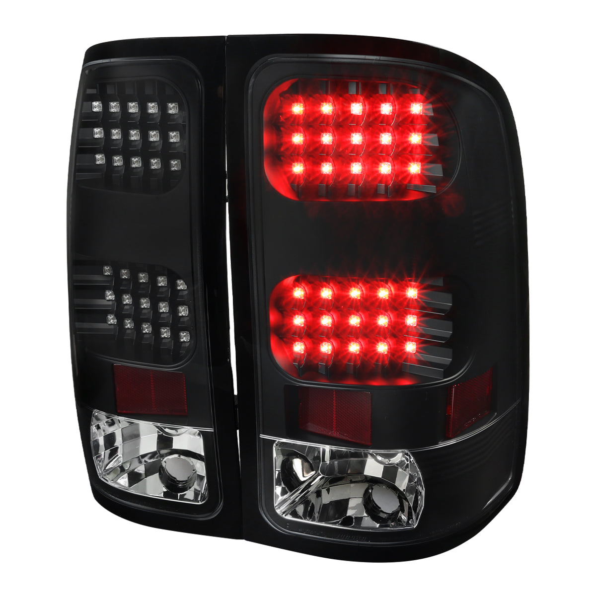 2007-2013 GMC Sierra 1500 / 2007-2014 Sierra 2500HD 3500HD LED Tail Lights - V2 (Matte Black Housing/Clear Lens)