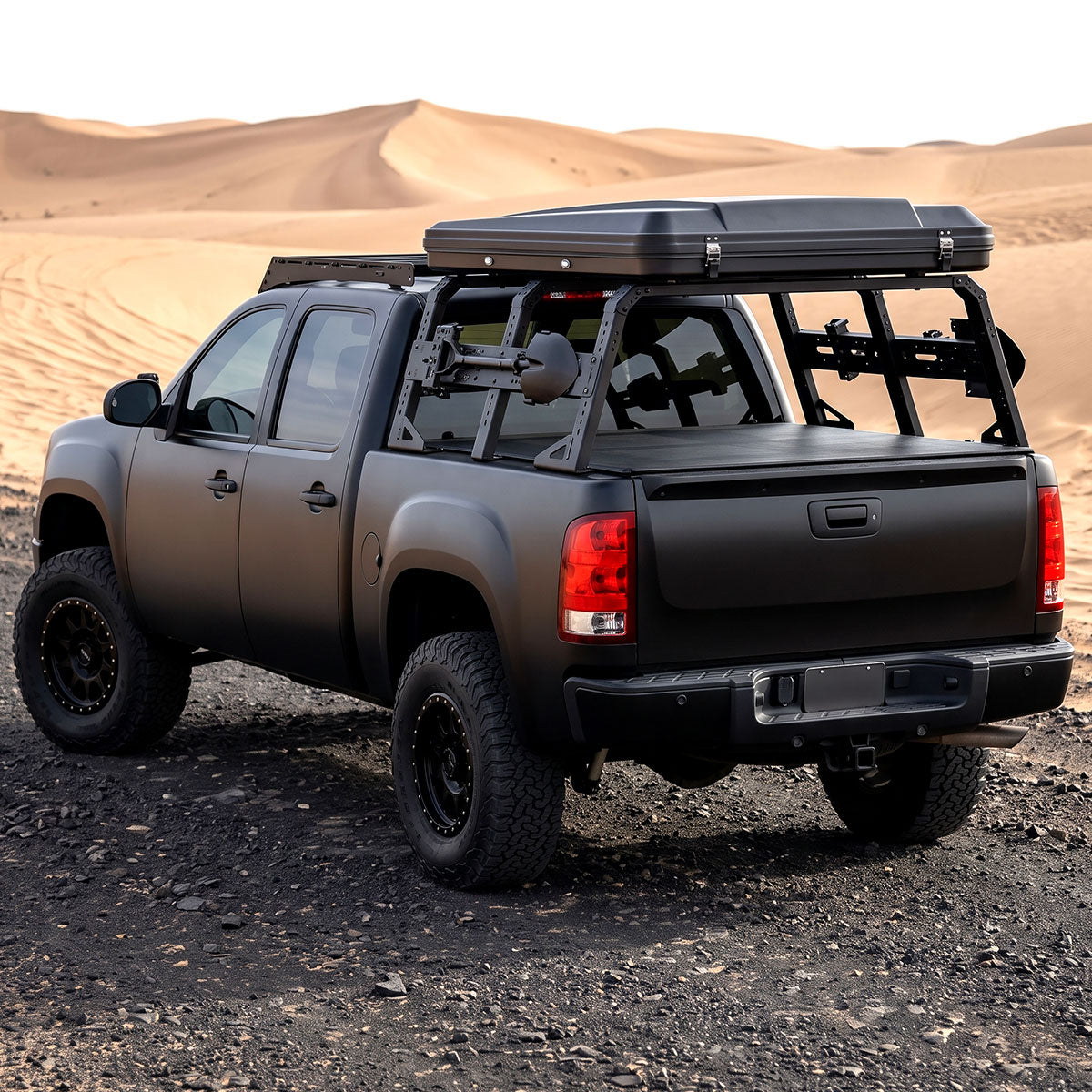 2007-2013 GMC Sierra 1500 / 2007-2014 Sierra 2500HD 3500HD Tail Lights (Chrome Housing/Red Clear Lens) - view 8