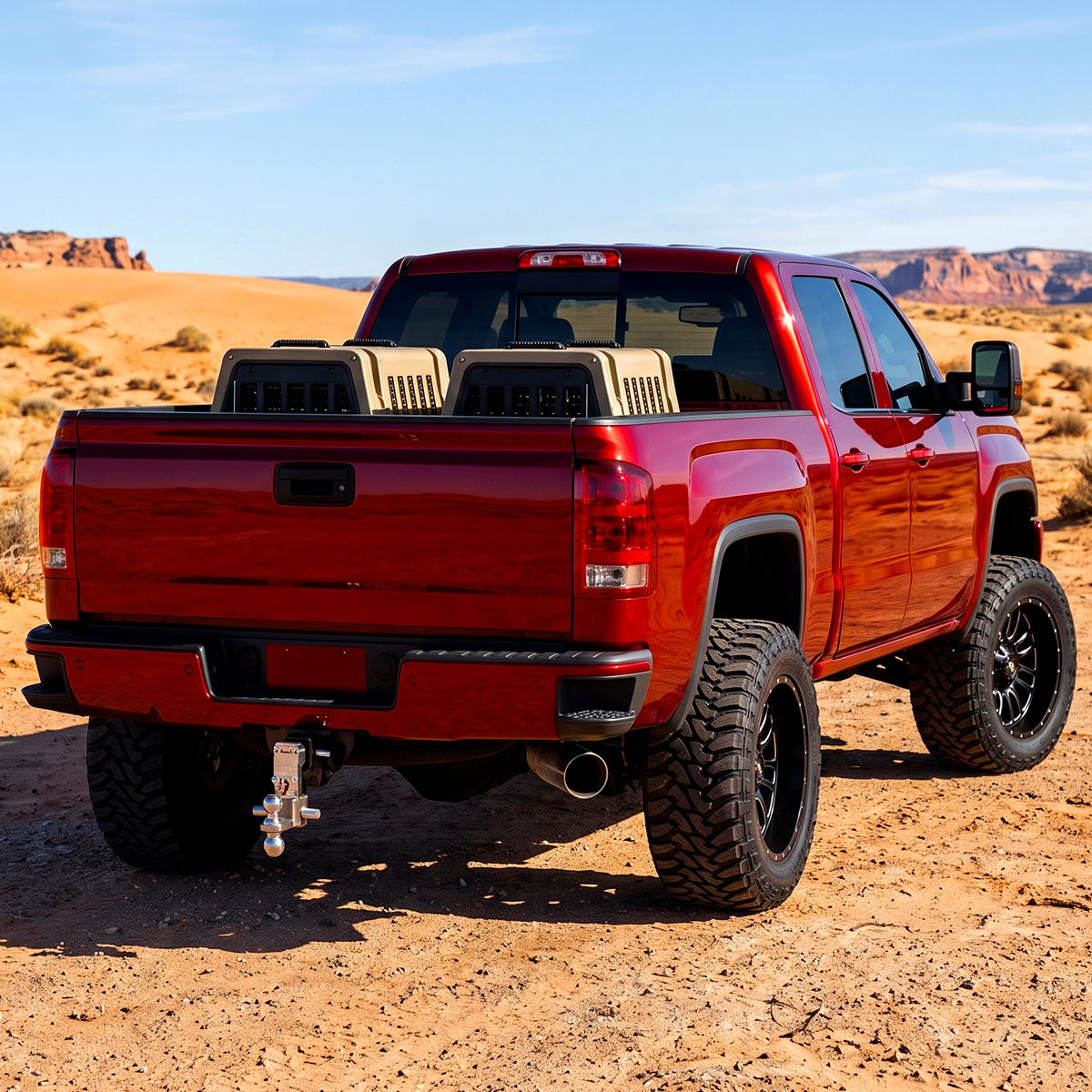 2007-2013 GMC Sierra 1500 / 2007-2014 Sierra 2500HD 3500HD Tail Lights (Chrome Housing/Red Clear Lens) - view 10