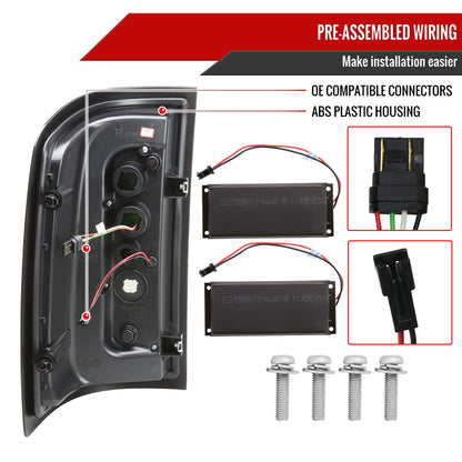 2014-2018 GMC Sierra 1500/2500HD/3500HD LED Tail Lights (Glossy Black Housing/Smoked Lens)