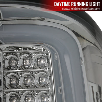 2014-2018 GMC Sierra 1500/2500HD/3500HD LED Tail Lights (Chrome Housing/Clear Lens)