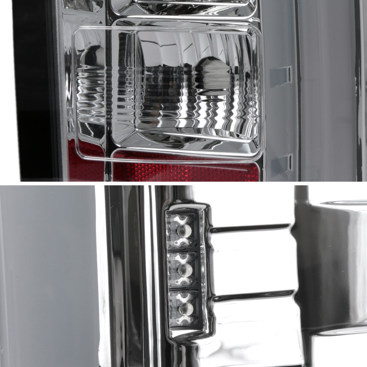 2014-2018 GMC Sierra 1500/2500HD/3500HD LED Tail Lights (Chrome Housing/Clear Lens)