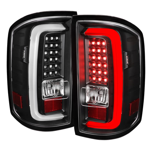 2014-2018 GMC Sierra 1500/2500HD/3500HD V2 LED Tail Lights (Matte Black Housing/Clear Lens)