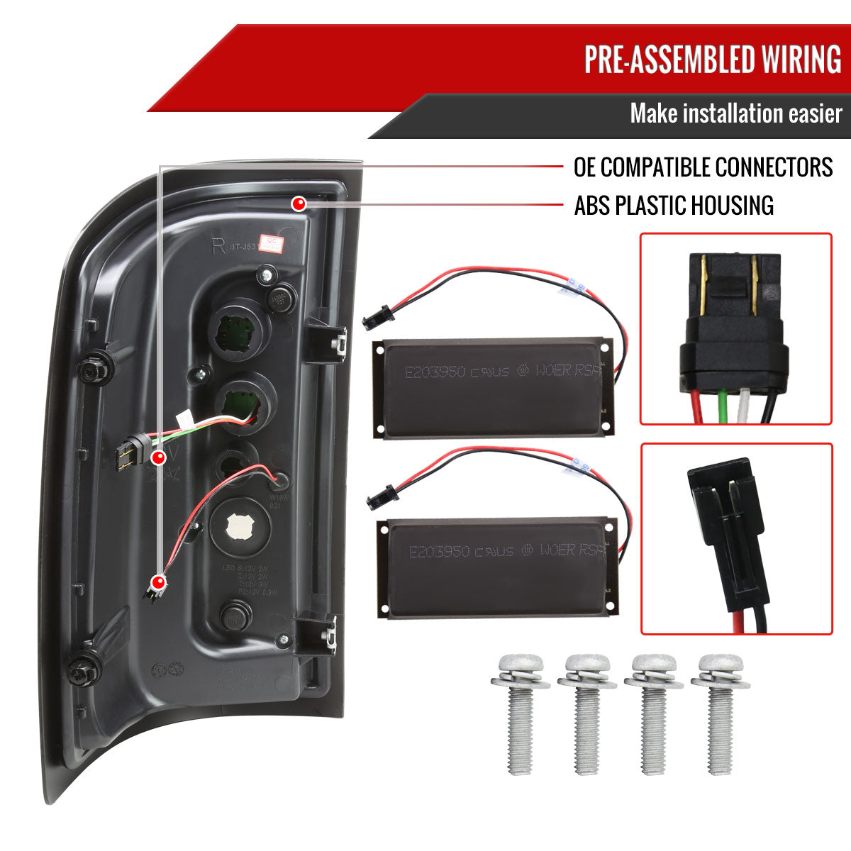 2014-2018 GMC Sierra 1500/2500HD/3500HD LED Tail Lights (Chrome Housing/Red Smoked Lens)