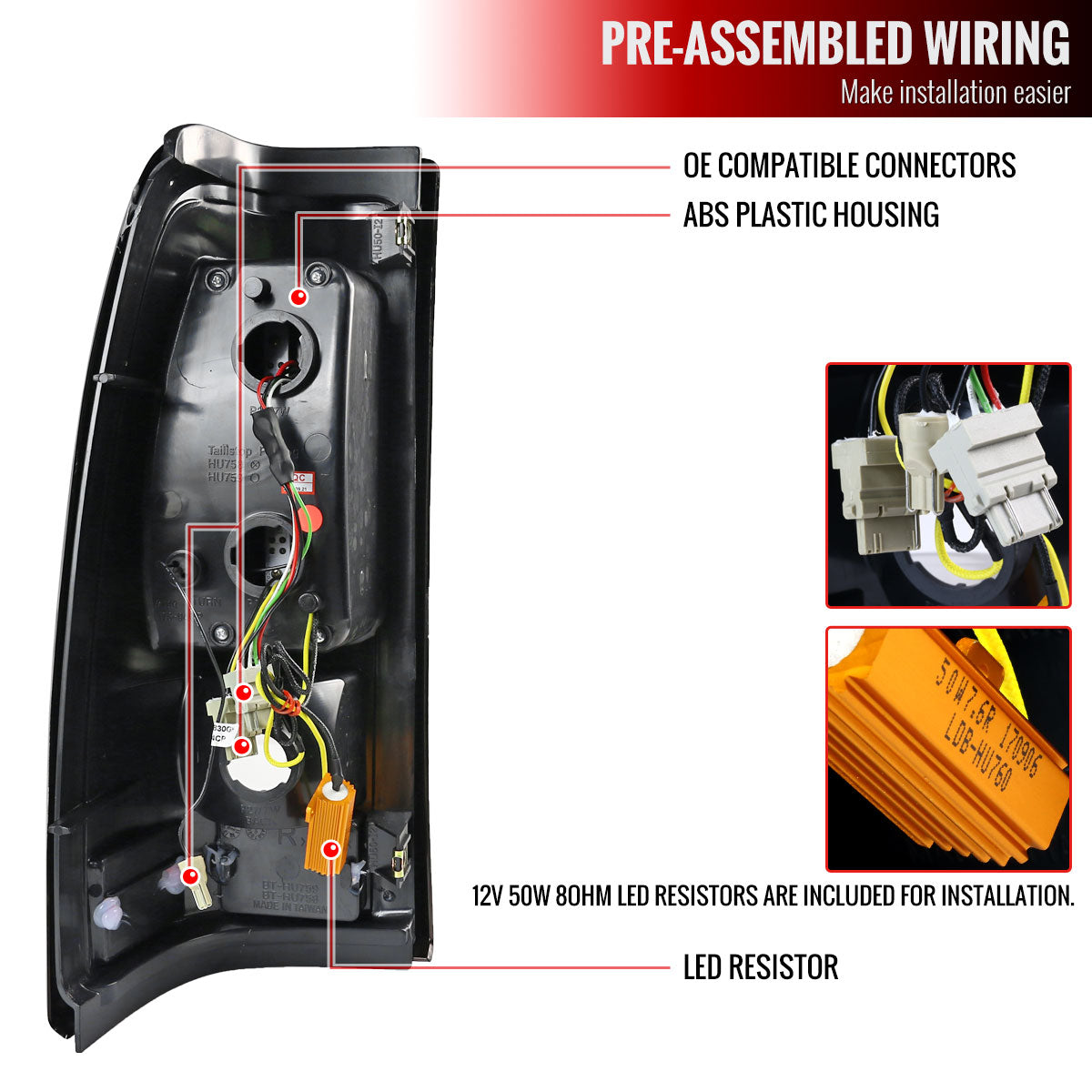 2003-2006 Chevrolet Silverado LED Tail Lights (Glossy Black Housing/Smoked Lens)
