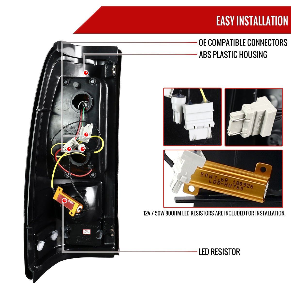 2003-2006 Chevrolet Silverado LED Tail Lights - G2 (Matte Black Housing/Clear Lens)