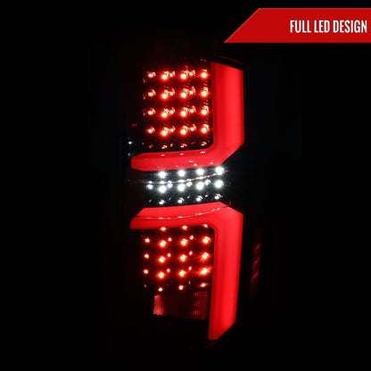 2007-2013 Chevrolet Silverado 1500/ 2007-2014 Silverado 2500HD/3500HD LED Tail Lights with Red LED Bar (Jet Black Housing/Clear Lens)