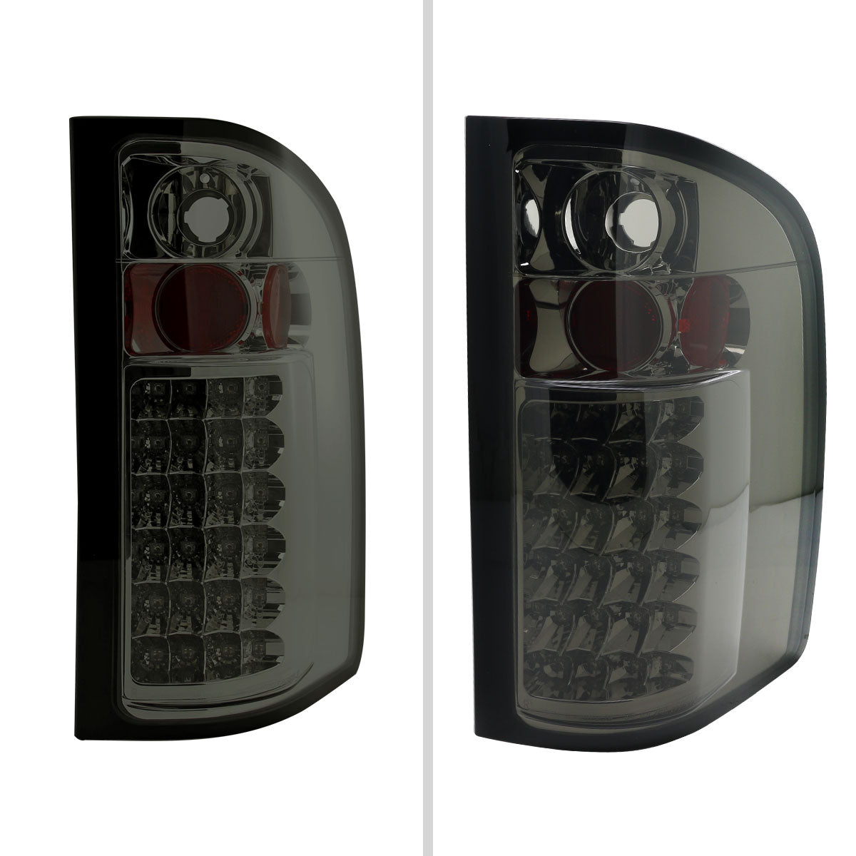 2007-2014 Chevrolet Silverado LED Tail Lights (Chrome Housing/Smoked Lens)