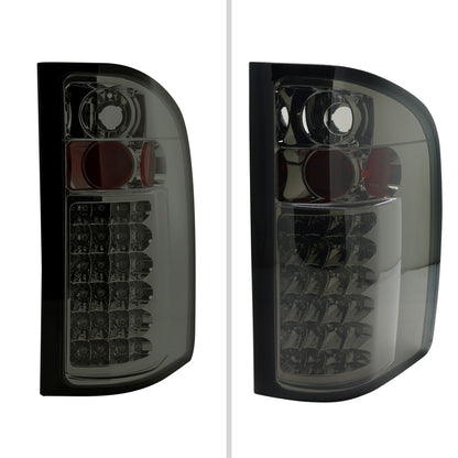 2007-2014 Chevrolet Silverado LED Tail Lights (Chrome Housing/Smoked Lens)