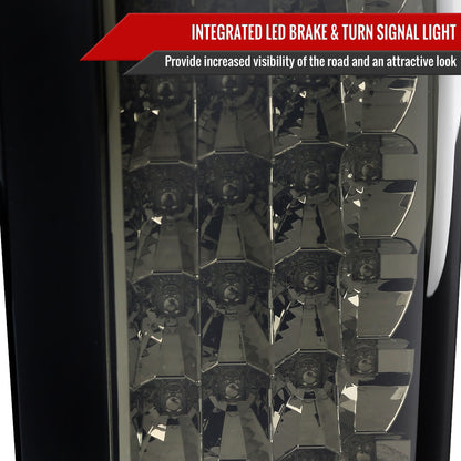 2007-2014 Chevrolet Silverado LED Tail Lights (Chrome Housing/Smoked Lens)