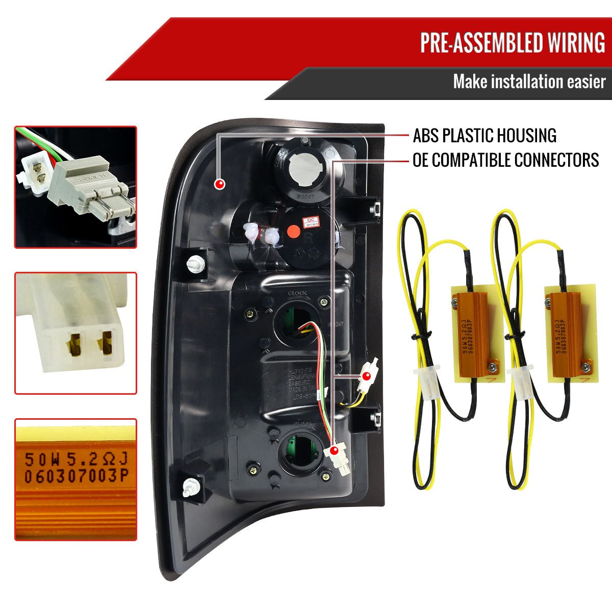 2007-2014 Chevrolet Silverado LED Tail Lights (Chrome Housing/Smoked Lens)