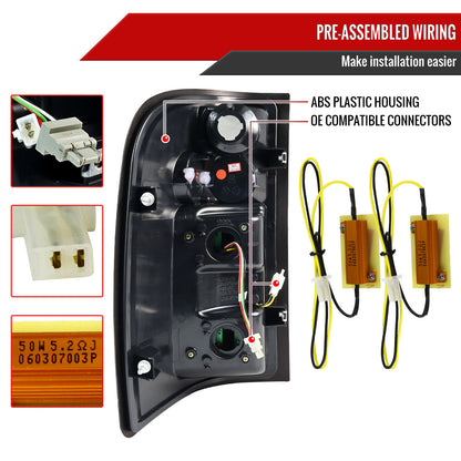 2007-2014 Chevrolet Silverado LED Tail Lights (Chrome Housing/Smoked Lens)