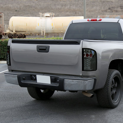 2007-2014 Chevrolet Silverado LED Tail Lights (Chrome Housing/Smoked Lens)
