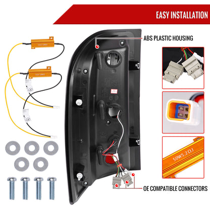 2007-2013 Chevrolet Silverado 1500/ 2007-2014 Silverado 2500HD/3500HD LED Tail Lights with White LED Bar (Matte Black Housing/Clear Lens)